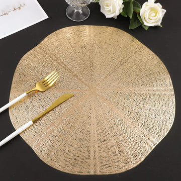 tapis table moderne rond doré vinyle respectueux environnement 4pcs 6pcs élégant strié
