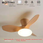 ventilateur moderne lumière led télécommande bois naturel moderne