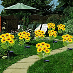 décoration extérieure tournesols artificiels jaune vert moderne clips solaires jardin patios