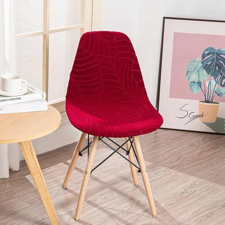 housse chaise moderne feuilles vert élastique antidérapante coussin polyester durable chambre restaurant mariage banquet