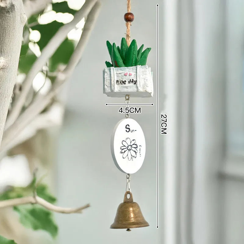 ornements résine cloches jardin japonais totoro animal compagnie motifs bois opaque artisanal