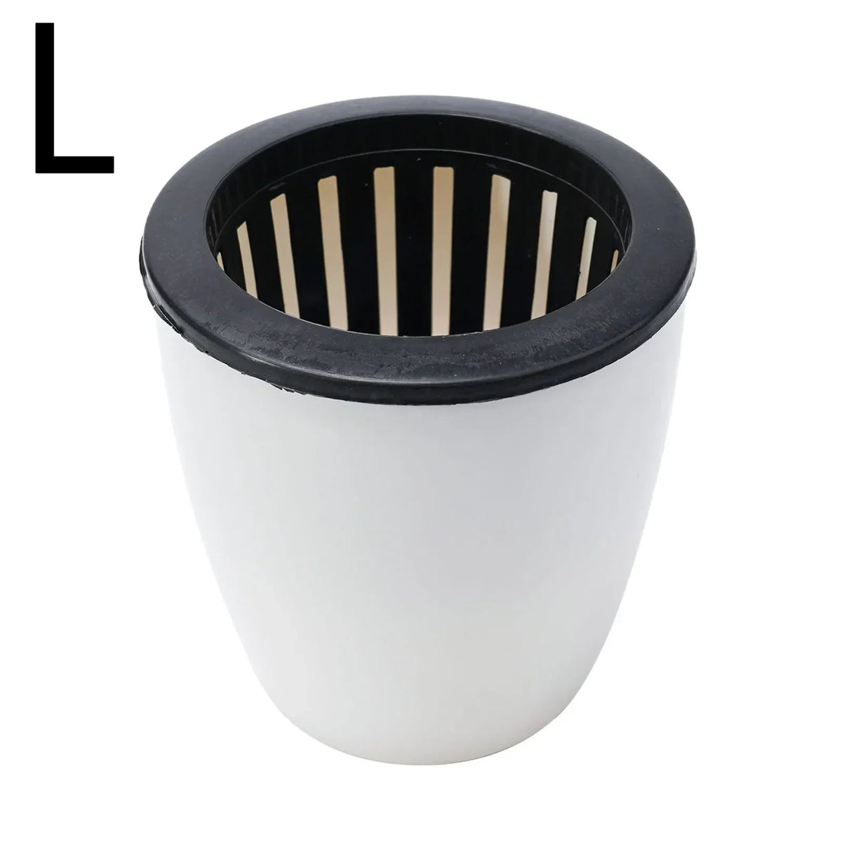 pots plante suspension blanc noir moderne grille drainage fibres végétales