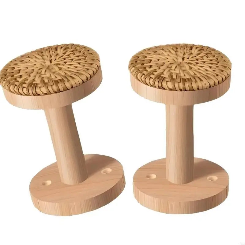 boucles rideau tissage rotin beige moderne fixations vis bouchons blancs dorées