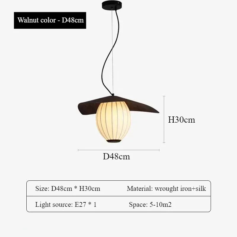 lampe suspendue soie marron foncé rayures blanches moderne cuisine salon chambre