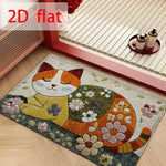 tapis imprimé chats fleurs multicolore moderne antidérapant salon entrée bain prière 60x40cm 80x50cm