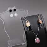 Présentoir de colliers noir avec design mannequin pour vitrine