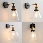 lampe murale industrielle vintage noir doré verre transparent filament apparent chambre salon