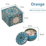 bougie parfumée cire soja boho chic motif mandala couvercle boîte rangement
