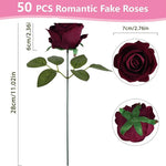 Roses artificielles velours rouge foncé bouquet decoration mariage anniversaire intérieur classique