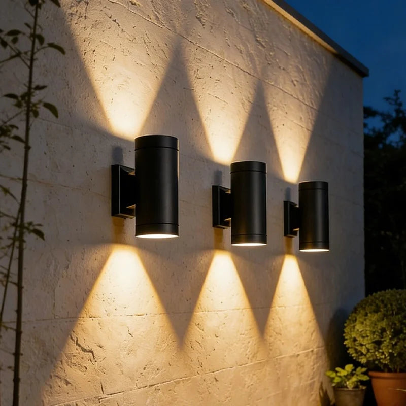 applique murale extérieure led aluminium moderne étanche jardin porche entrée lumière chaude blanche