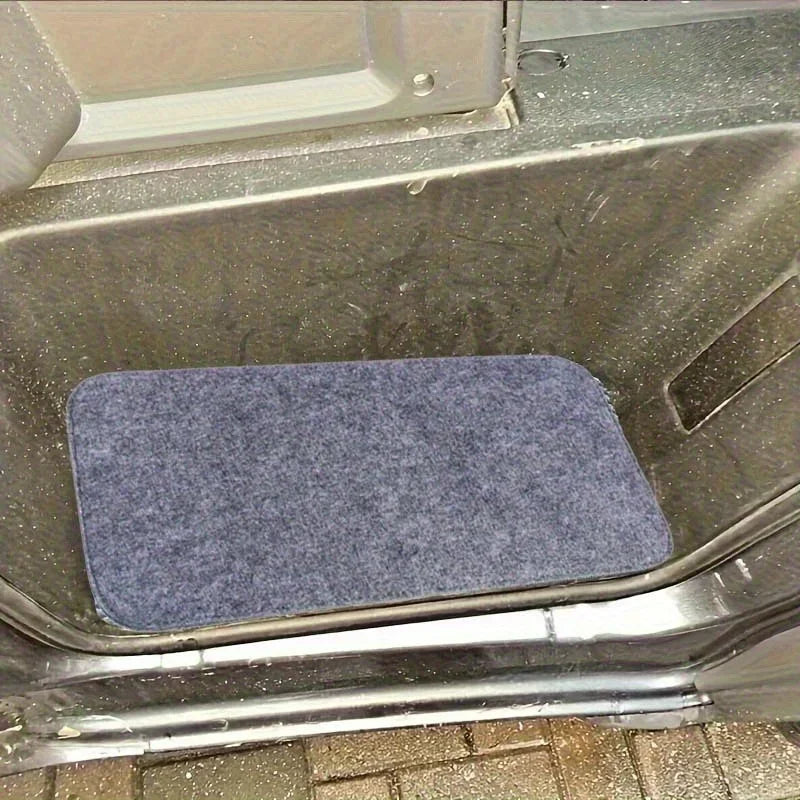 tapis d'étape porte camping car noir gris uni moelleux antidérapant pratique confortableintérieur véhiculeextérieur porte