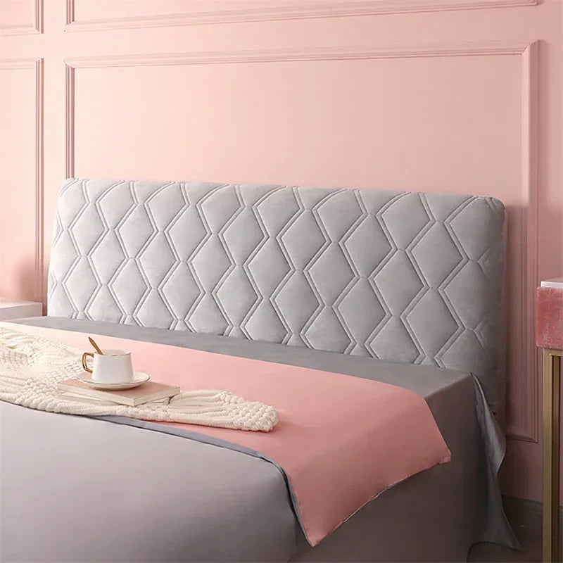 Tête de lit matelassée blanche en polyester et coton