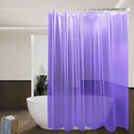 rideau douche moderne éva texturé géométrique blanc bleu vert violet anneaux