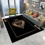 tapis moderne polypropylène rectangle aubusson cœur géométrique noir or blanc bleu salon chambre