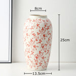 vase classique porcelaine fleurs blanc rouge bleu vert marron decoration table floral