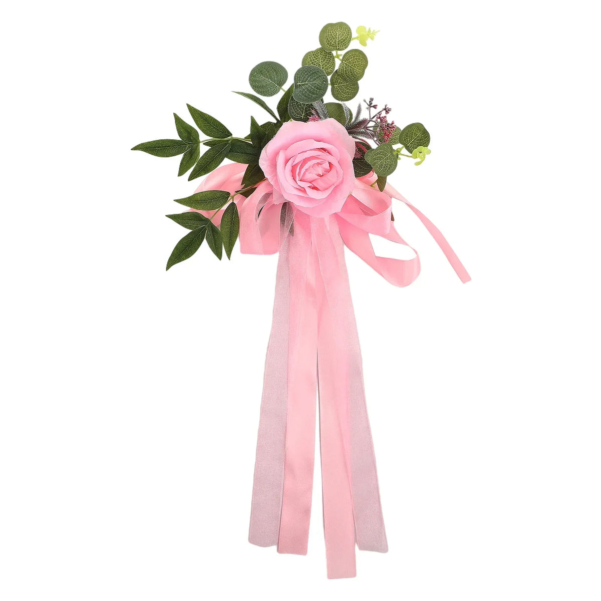 décoration mariage chaise fleurs artificielles soie rose blanc anniversaire baby shower