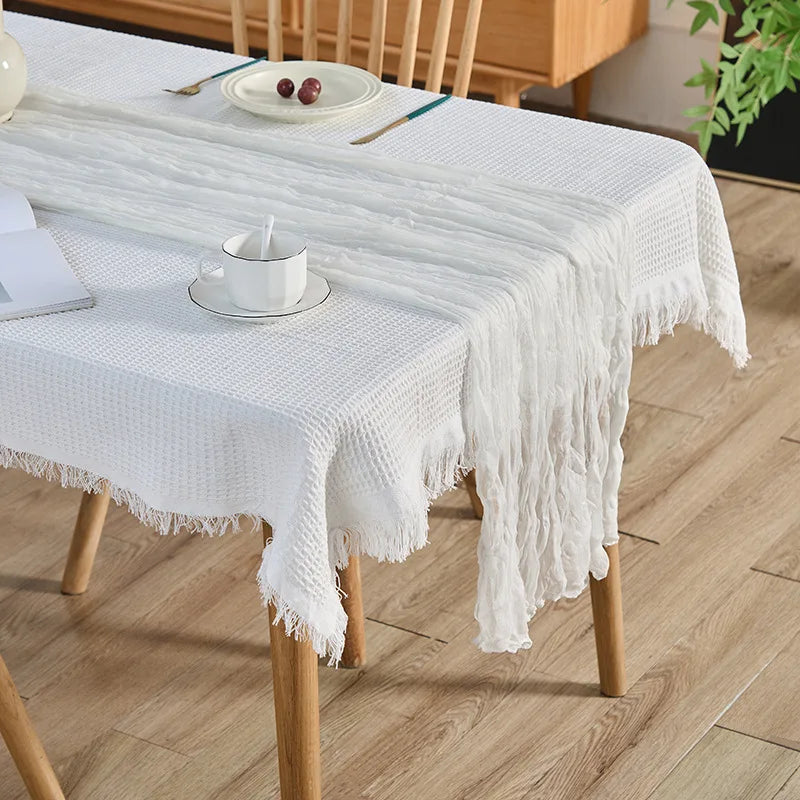 serviette table moderne rose pâle crêpe plissée élégante maison polyester solide