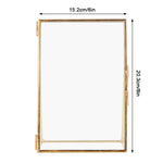 cadre photo or minimaliste verre transparent geometrique ouverture deux parties pieds