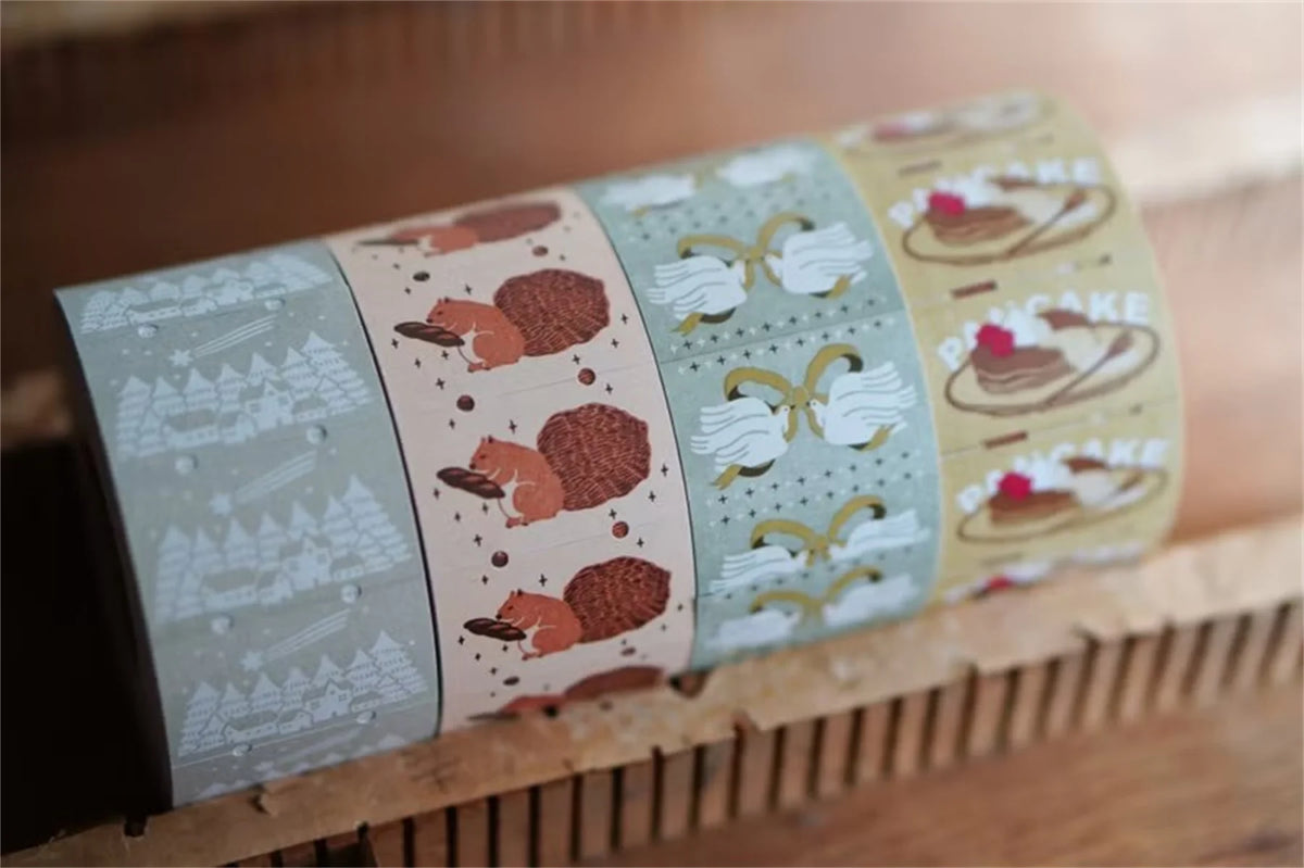 rubans adhésifs décoratifs animaux géométriques gâteaux blanc beige gris marron vert rose