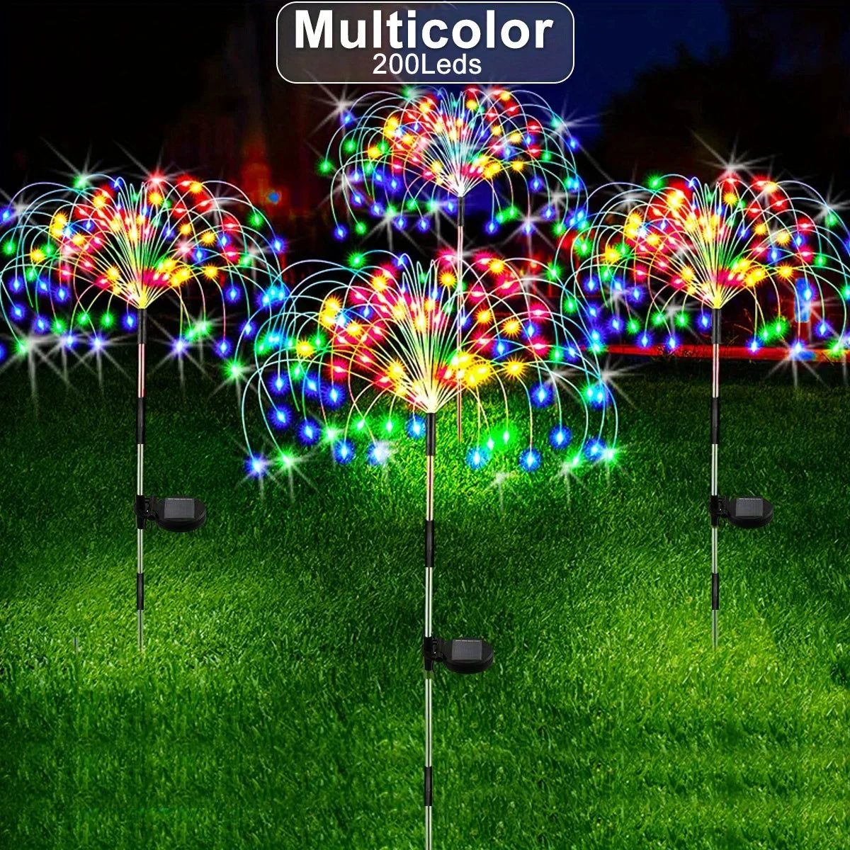 décoration lumineuse solaire multicolore étoiles lumineuses moderne base solaire câble charge 25cm 30cm 90cm