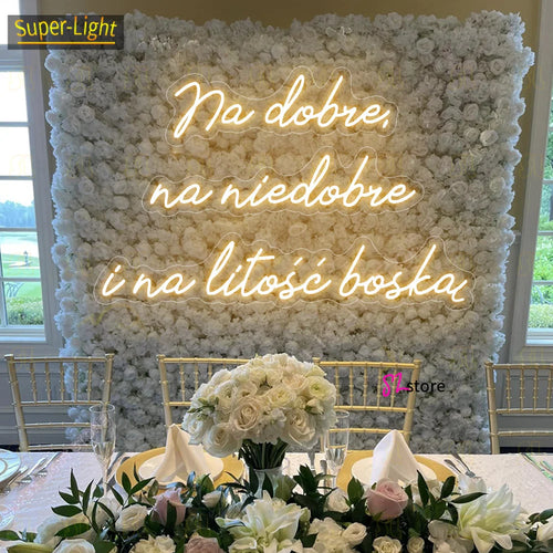 Panneau néon LED personnalisé 75cm blanc chaud décoration murale