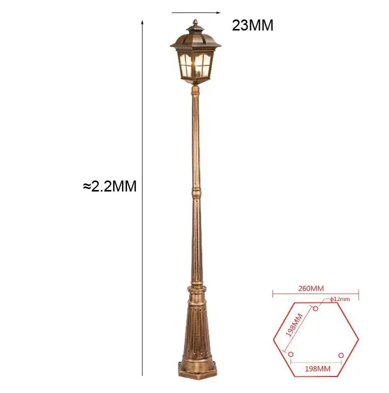 lampe rue or noire rétro classique ip65 led 220v extérieure industrielle