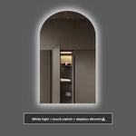 miroir intelligent éclairé led défogage moderne minimaliste gris beige lisse