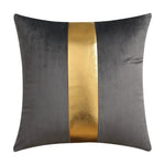 ensemble housses coussin noir rayures dorées velours luxe moderne taies oreiller décoratives