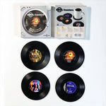 coasters vintage rockabilly noir motifs disques vinyle blancs résistants chaleur antidérapants plastique respectueux environnement