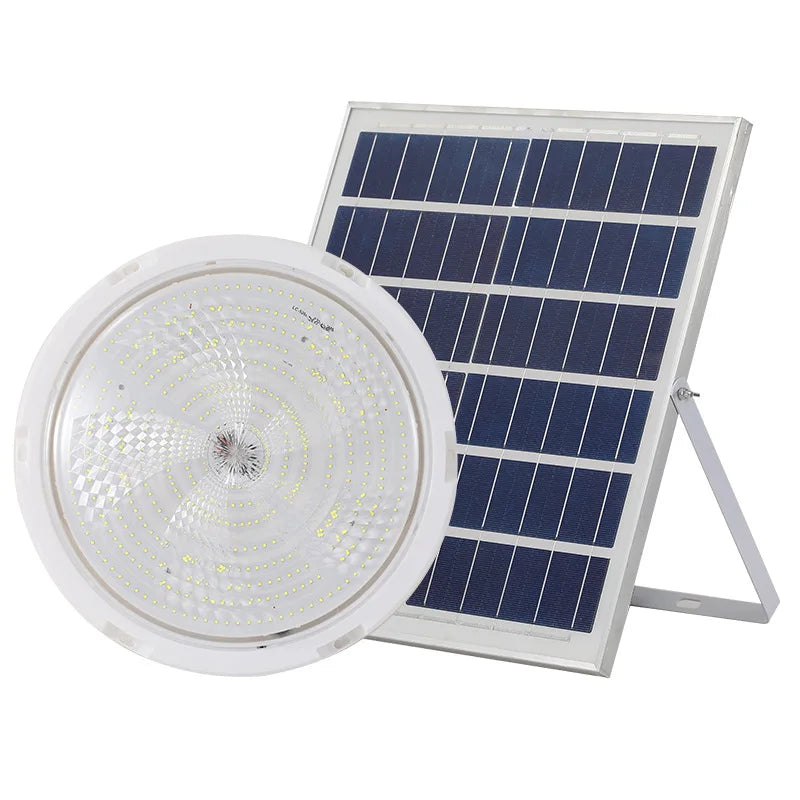 lampe solaire moderne blanc points lumineux télécommande panneau solaire auto installationextérieurintérieur