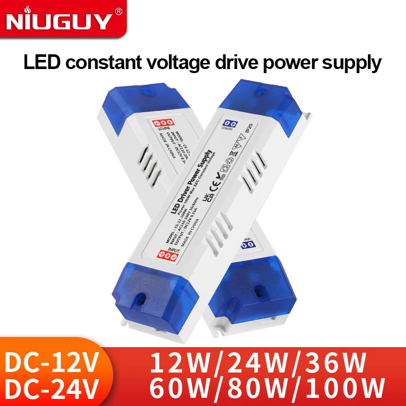 transformateur led 12w 24w 36w 60w 100w dc12v dc24v bleu blanc moderne silent