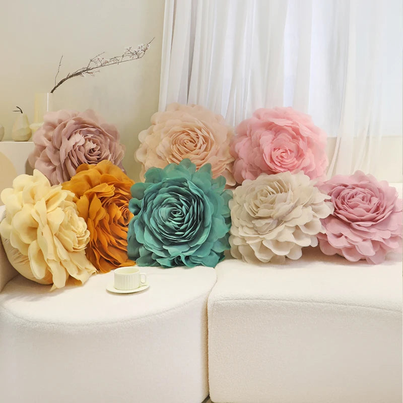 taie d'oreiller fleur rose moderne 100% coton lavable lit carré 45x45cmDecorationAdultes