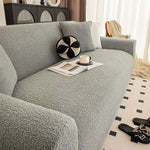 housse canapé velours doux beige clair moderne confortable peluche épaisse extensible elastic lavable machine