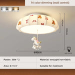 lampe moderne enfantine nuages ours rubans lapin blanc bleu rouge beige