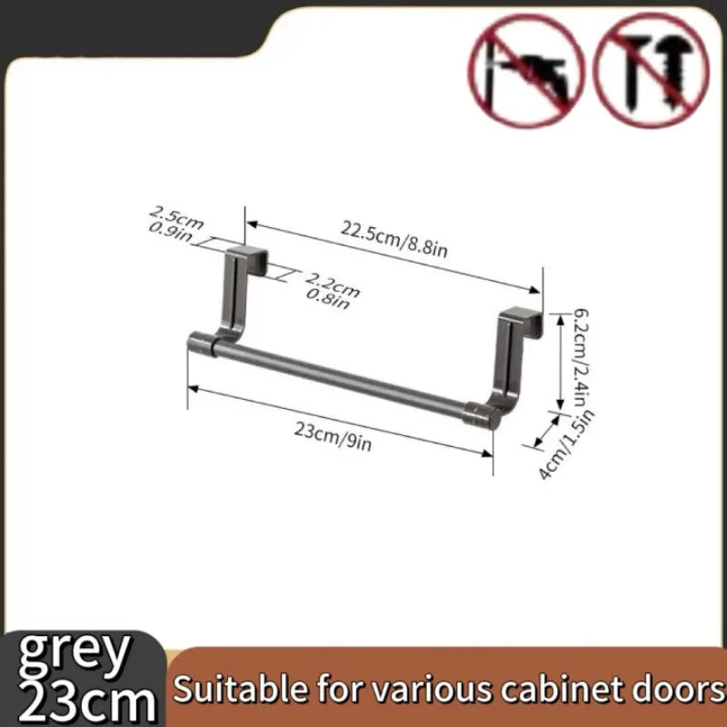 porte serviettes acier inoxydable étagère cuisine noir lisse moderne clips 23cm 36cm