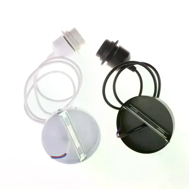 lampe suspendue moderne blanc noir adhésif câble socle rond métal variante 100cm 120cm 150cm