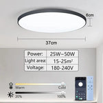 plafonnier led intelligent télécommande intensité variable moderne blanc noir gris minimaliste