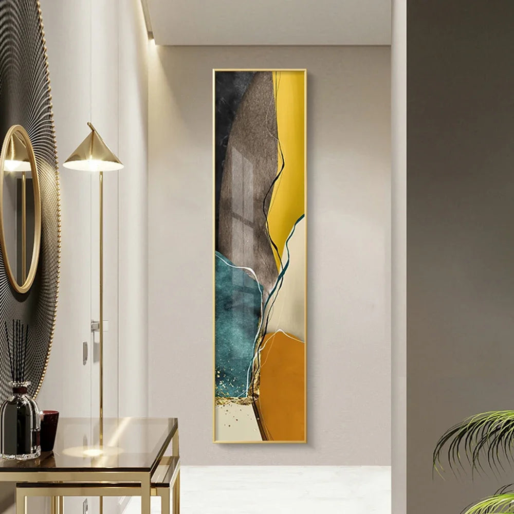 tableau abstrait géométrique contemporain minimaliste toile sans cadre 30x120cm 40x160cm 50x200cm