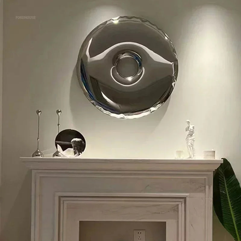 miroirs argentés dorés modernes décoration murale rond brillant grande taille chambre salon