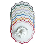 set sets table ronds faux cuir motif rayures ondulées table