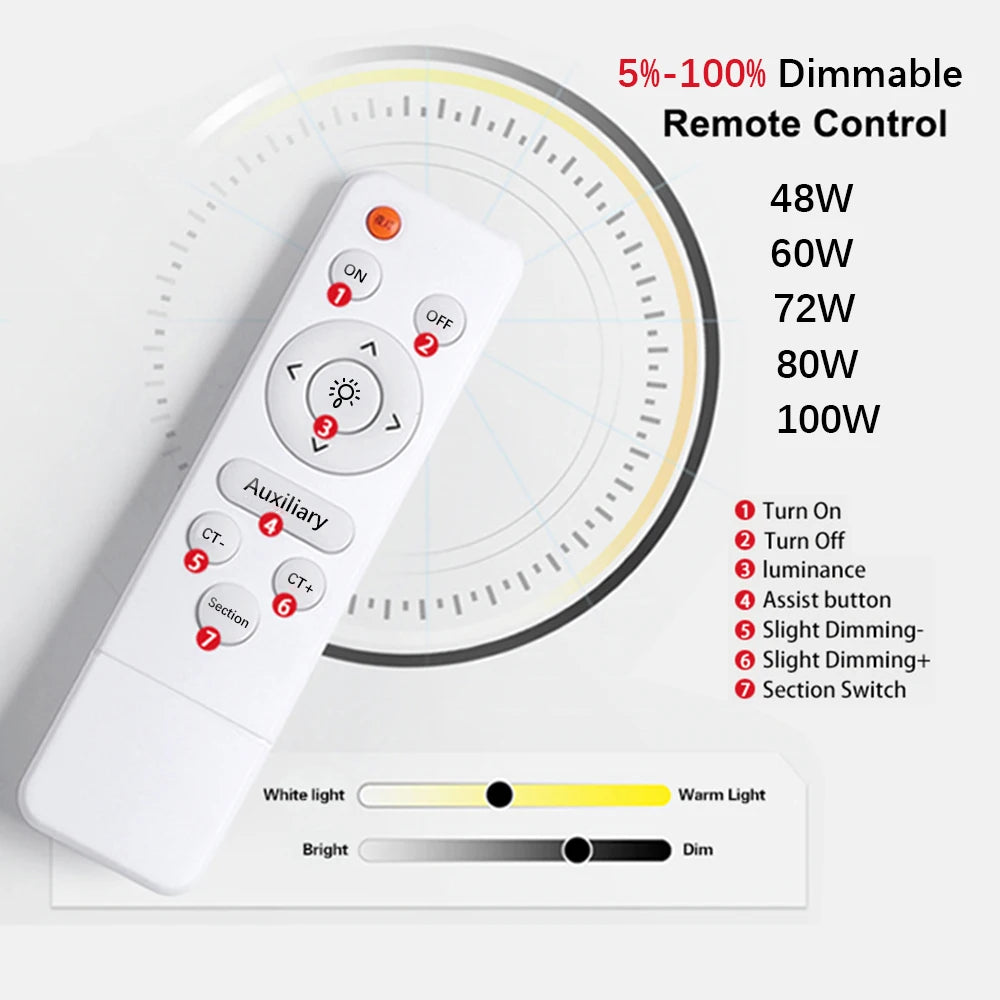 ampoule led module circulaire blanc moderne économie énergie contrôle distant aimant blanc chaud froid