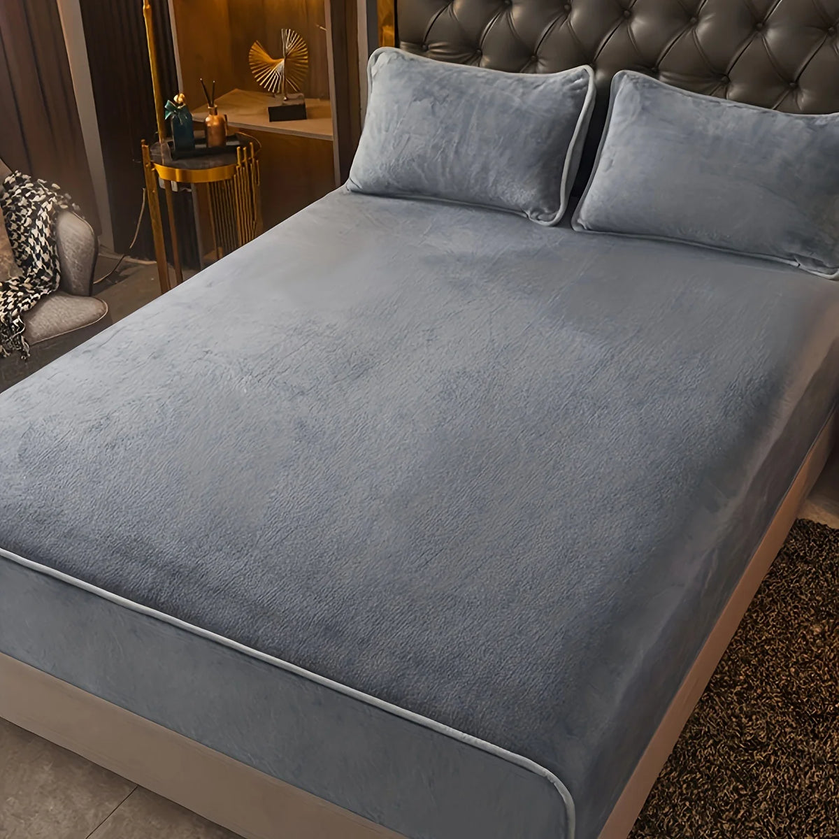 housse lit gris clair velours solide moderne adhésif oreillers 90cm 200cm polyester