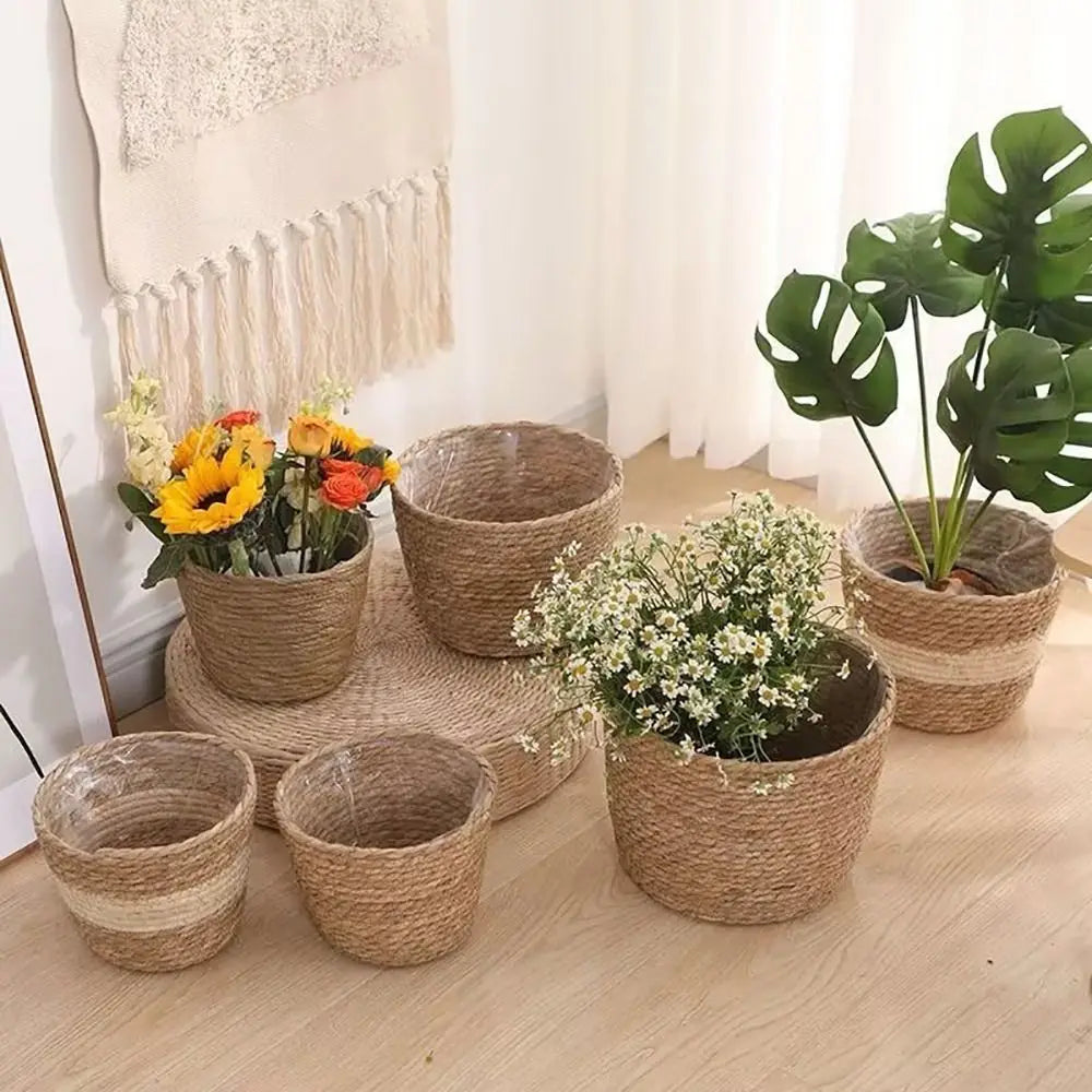 paniers corde naturelle rustique boho chic mini small medium large plantes fleurs fruits