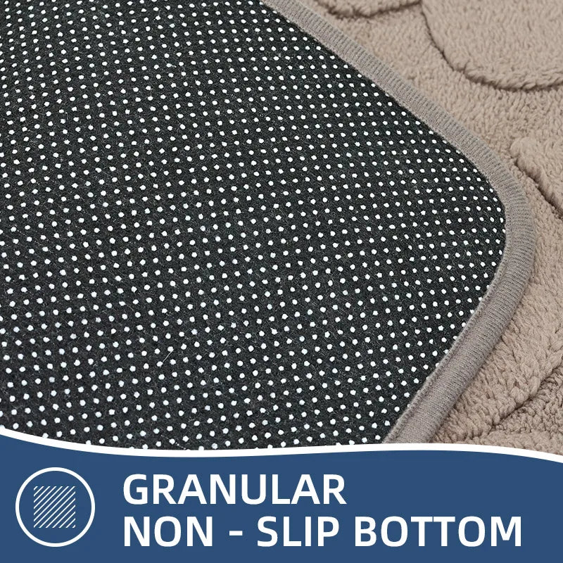 tapis bain moderne beige motif feuilles respectueux environnement adhésif doux salon chambre