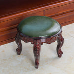 tabouret sculpté cuir tissu brodé classique baroque élégant maison salon chambre