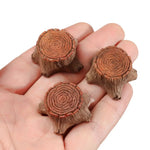 meubles jardin miniature banc fauteuil table tronc arbre champignons clôture rouge marron rustique féerique