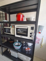 étagère métal noire blanche grande rangement cuisine salle bains meuble stockage solide moderne