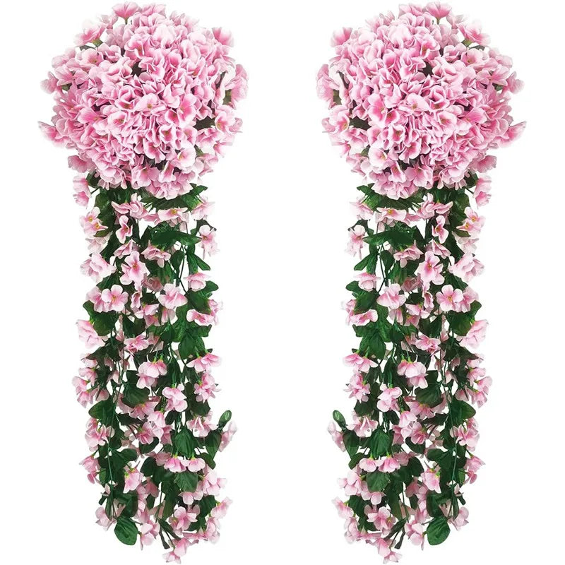 guirlande artificielle fleurs roses soie moderne decoration maison mariage anniversaireintérieur