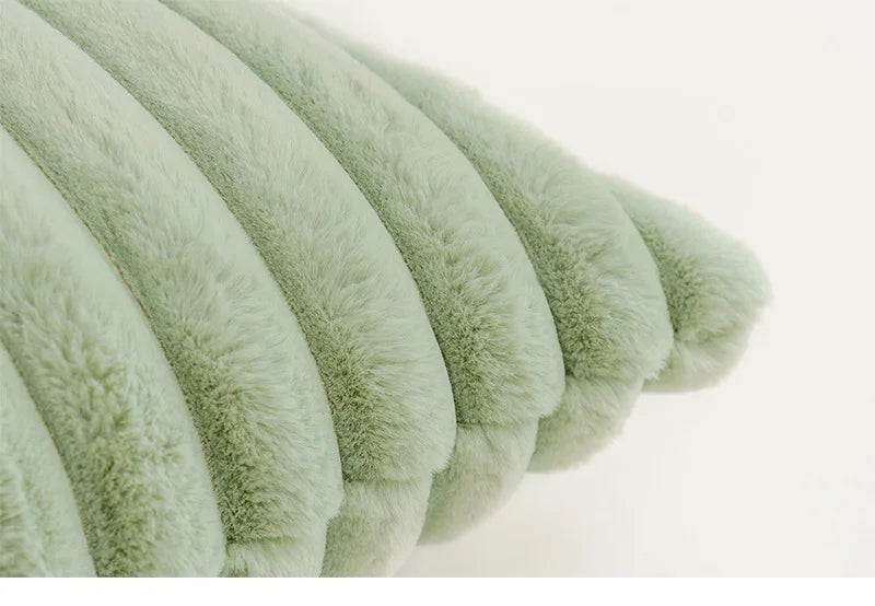 taies d'oreiller peluche rose vert blanc orange lit décoration moderne carré rectangle adhésif