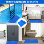 tapis antidérapant bleu texture rectangles piscine sécurité escalier sol bleu blancintérieur